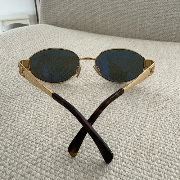 Celine Gold Oval Sunglasses Like New - Picture 12 of 16